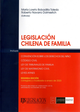 portada LEGISLACIÓN CHILENA DE FAMILIA
