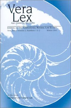 portada Vera Lex: Journal of the International Natural law Society Vol. 2 (in English)