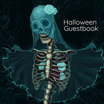portada Halloween Guestbook: Gothic Wedding Guest Book For Bride And Groom - Black Themed Notebook for Adults - 8.5 x 8.5 Inches, 100 Pages With Li (in English)