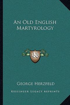 portada an old english martyrology (in English)