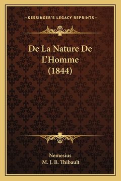 portada De La Nature De L'Homme (1844) (in French)