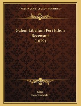 portada Galeni Libellum Peri Ethon Recensuit (1879)