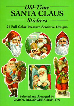 portada old-time santa claus stickers: 24 full-color pressure-sensitive designs