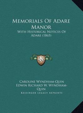 portada memorials of adare manor: with historical notices of adare (1865) with historical notices of adare (1865) (en Inglés)