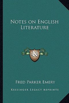 portada notes on english literature (en Inglés)