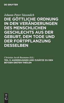 portada Anmerkungen und Zusã Â¤Tze zu den Beyden Ersten Theilen (German Edition) [Hardcover ] (en Alemán)