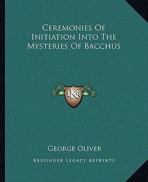 portada ceremonies of initiation into the mysteries of bacchus (en Inglés)