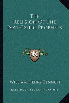 portada the religion of the post-exilic prophets (en Inglés)