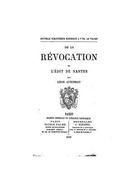 portada De la Révocation de l'Edit de Nantes (in French)