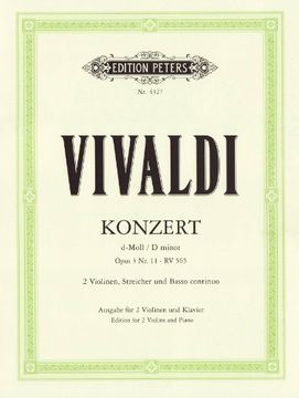 portada Konzert f? R 2 Violinen, Streicher und Basso Continuo D-Moll op. 3 nr. 11 rv 565: Aus "Lestro Armonico", Ausgabe f? R 2 Violinen und Klavier (in German)