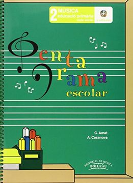 portada Pentagrama Escolar Música 2 CAT: Educació Primària. Cicle Inicial (en Catalá)