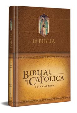 portada La Biblia Católica: Tamaño Grande, Tapa Dura, Marrón, con Virgen