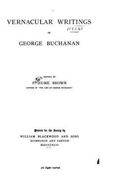 portada Vernacular Writings of George Buchanan (in English)