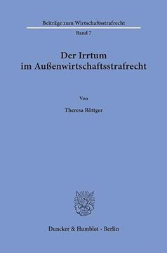 portada Der Irrtum Im Aussenwirtschaftsstrafrecht (en Alemán)