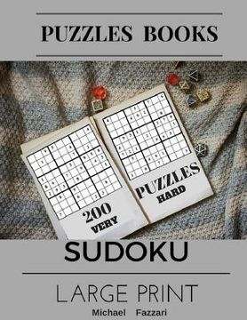 portada Puzzles Books 200 Puzzles Sudoku Large Print: (Very Hard) 200 Puzzles (en Inglés)