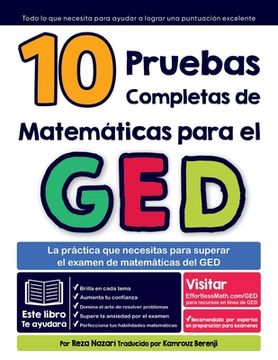 portada 10 pruebas completas de matemáticas para el GED: La práctica que necesitas para superar el examen de matemáticas del GED