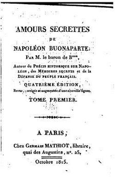 portada Amours secrettes de Napoléon Buonaparte (en Francés)