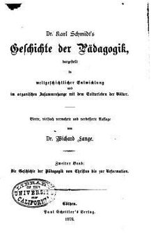 portada Dr. Karl Schmidt's Geschichte der Pädagogik (in German)