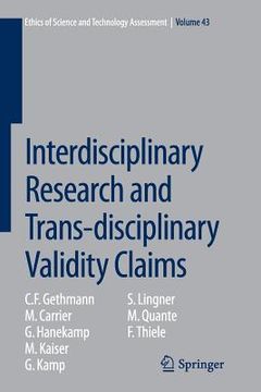 portada Interdisciplinary Research and Trans-Disciplinary Validity Claims (en Inglés)