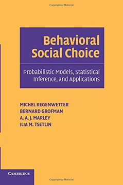 portada Behavioral Social Choice Paperback: Probabilistic Models, Statistical Inference, and Applications (en Inglés)