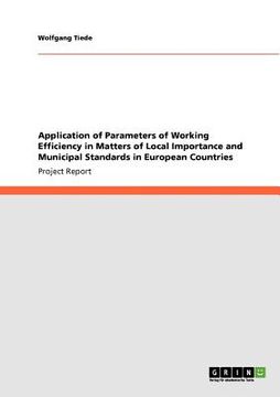 portada application of parameters of working efficiency in matters of local importance and municipal standards in european countries