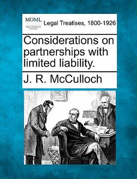 portada considerations on partnerships with limited liability. (en Inglés)