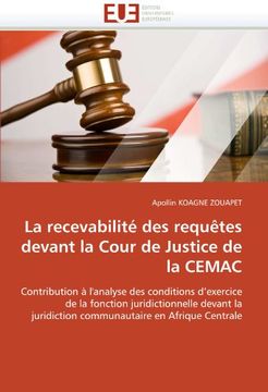 portada La Recevabilite Des Requetes Devant La Cour de Justice de La Cemac