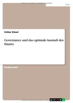 portada Governance und das optimale Ausmaß des Staates (German Edition)