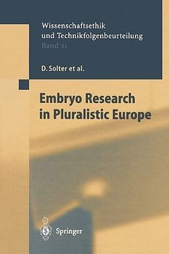 portada embryo research in pluralistic europe (en Inglés)