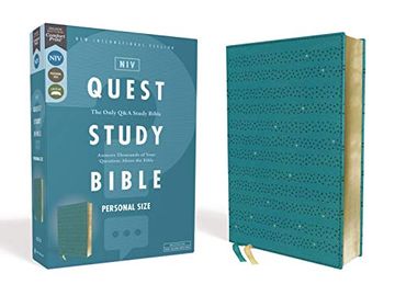 portada Quest Study Bible: New International Version, Teal, Leathersoft, Comfort Print, the Only q and a Study Bible (in English)