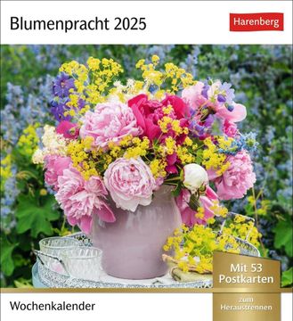 portada Blumenpracht Postkartenkalender 2025 - Wochenkalender mit 53 Postkarten