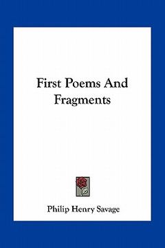 portada first poems and fragments (en Inglés)