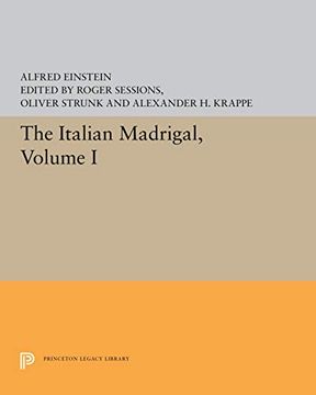 portada The Italian Madrigal: Volume i (Princeton Legacy Library) (en Inglés)