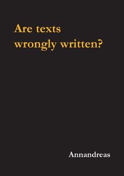 portada Are texts wrongly written? (en Inglés)