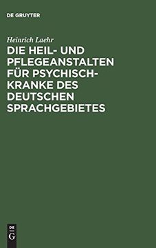 portada Die Heil- und Pflegeanstalten für Psychisch-Kranke des Deutschen Sprachgebietes (en Alemán)
