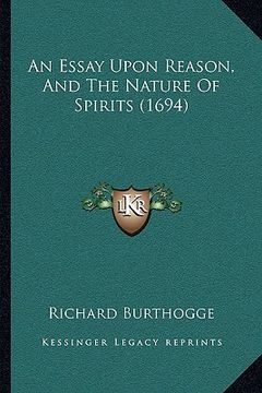 portada an essay upon reason, and the nature of spirits (1694)