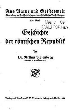 portada Geschichte der römischen republik (in German)