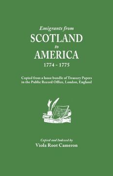 portada emigrants from scotland to america, 1774-1775. copied from a loose bundle of treasury papers in the pubilc record office, london, england (en Inglés)
