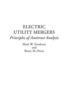 portada Electric Utility Mergers: Principles of Antitrust Analysis (in English)