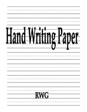 portada Hand Writing Paper: 150 Pages 8. 5" x 11" 