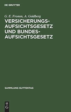 portada Versicherungsaufsichtsgesetz und Bundesaufsichtsgesetz (en Alemán)