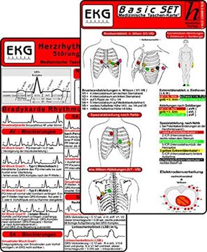 portada EKG Basic Set (3er Set) - Herzrhythmusstörungen, EKG Auswertung - Medizinische Taschen-Karte (en Alemán)