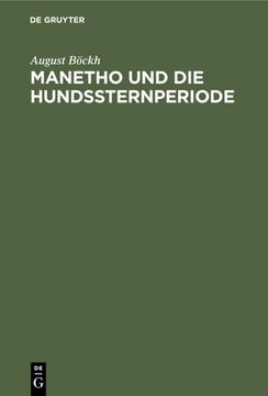 portada Manetho und die Hundssternperiode (en Alemán)