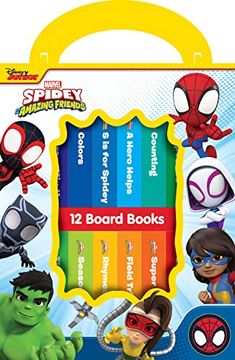 portada Disney Spidey and his Amazing Friends - my First Library 12 Board Book set - First Words, Alphabet, Numbers, and More Baby Books - pi Kids (en Inglés)