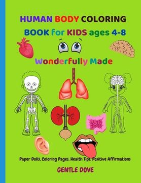 portada HUMAN BODY COLORING BOOK for KIDS ages 4-8: Wonderfully Made (in English)