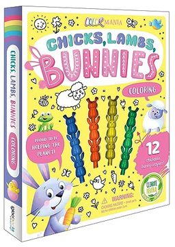 portada Chicks, Lambs, Bunnies Coloring Set: With 12 Stackable Crayons (en Inglés)
