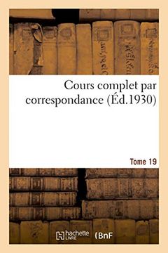 portada Cours Complet par Correspondance. Tome 19 (Sciences) 