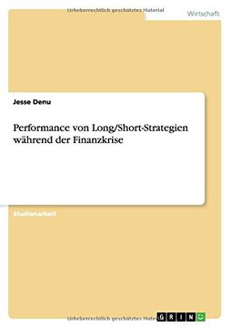 portada Performance von Long/Short-Strategien während der Finanzkrise (German Edition)
