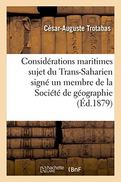 portada Considerations Maritimes Au Sujet Du Trans-Saharien (Sciences Sociales) (French Edition)