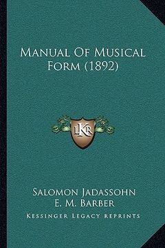 portada manual of musical form (1892) (en Inglés)